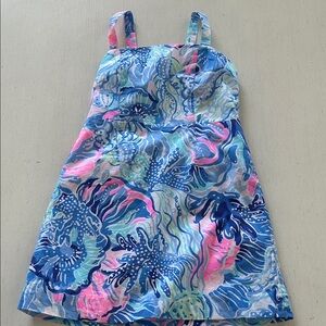 Lilly Pulitzer Girls 7 Blue and Pink Patterned Dress